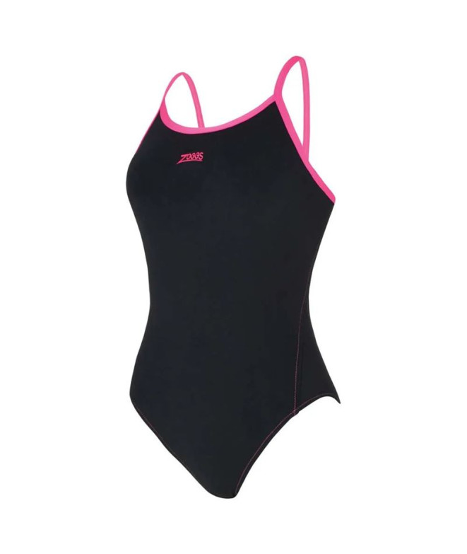 Bañador de Natación Zoggs Kona Triback Mujer Negro/Magenta