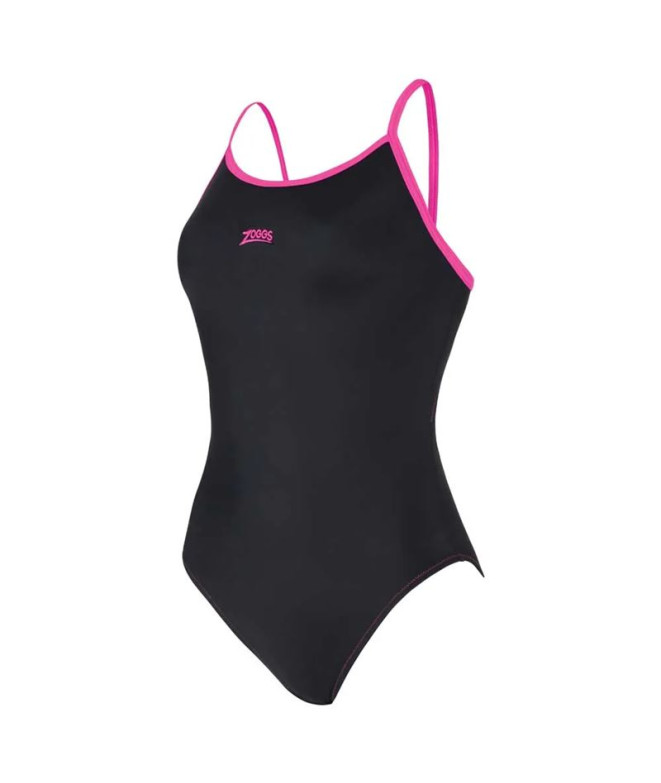 Maillot de bain de Natation Zoggs Rome Rayback Femme Noir/Magenta