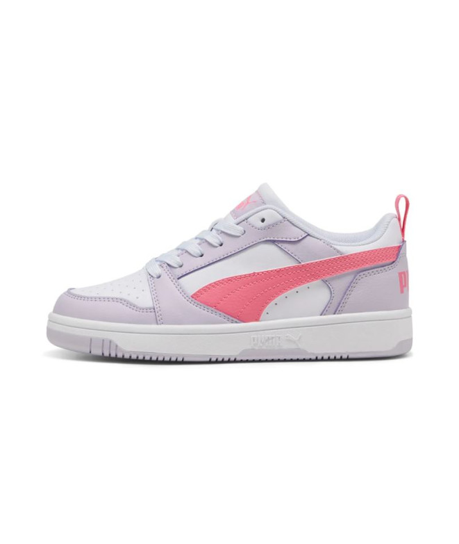 Zapatillas Puma Rebound V6 Lo J,Lilac Frost Mag Infantil Lilac Frost/Magic Rosa/Blanco