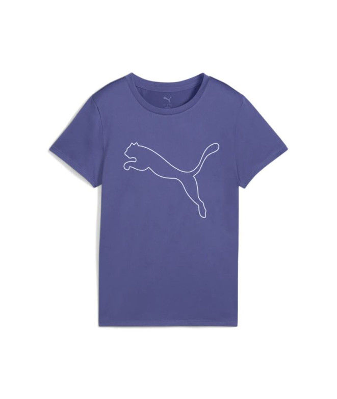 Camiseta de Fitness Puma W Tad Essentialsential Logo Mujer Azul Cristal