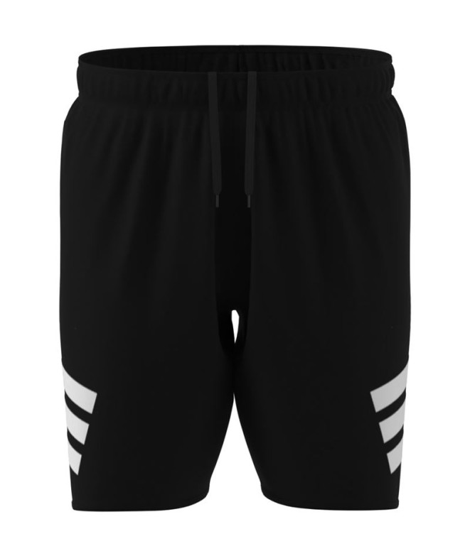 Bañador de Natación adidas Icon 3 Bandas Sh 8In Hombre Negro/Blanco