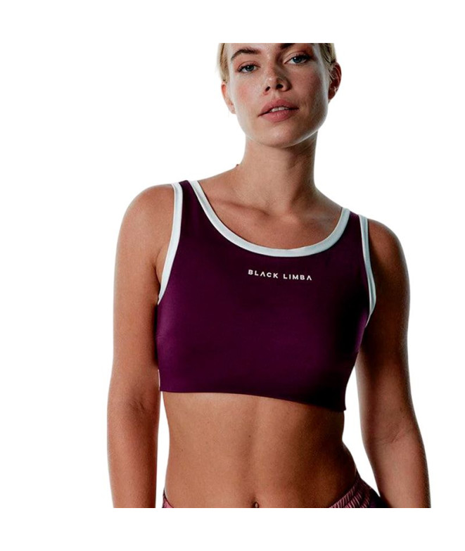 Top de Fitness Black Limba Courtpulse Mujer Plum & Cream