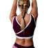Top de Fitness Black Limba Courtpulse Mulher Plum & Cream