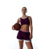 Top de Fitness Black Limba Courtpulse Mulher Plum & Cream
