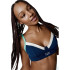 Haut de Fitness Black Limba Duality Femme Tricolore Crème, Bleu océan & Sauge