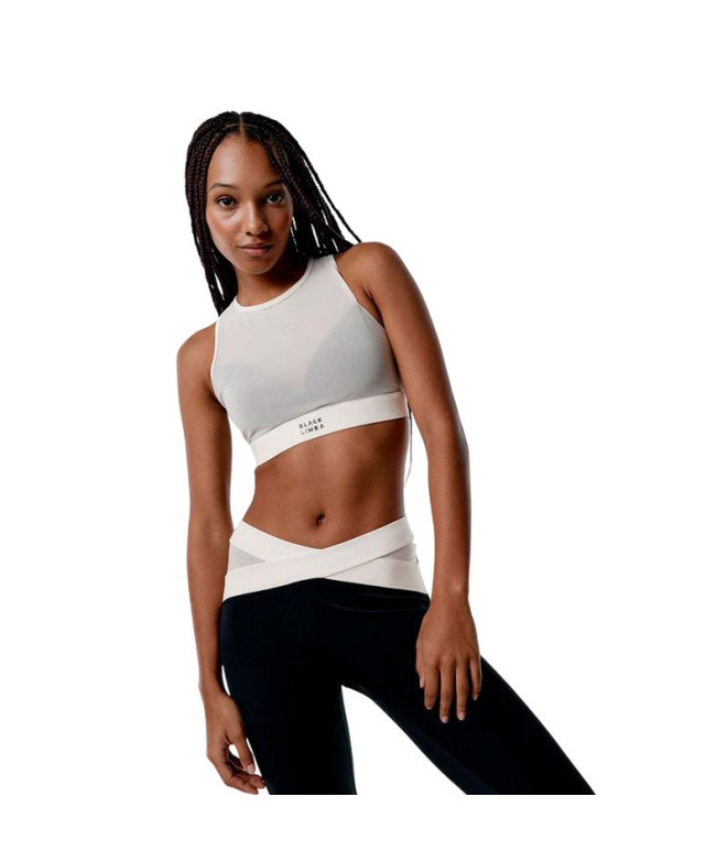 Top de Fitness Black Limba Evolve Mujer Black & Cream