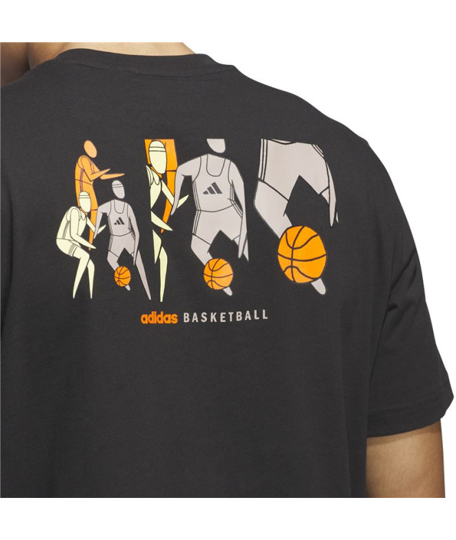 Camiseta De Baloncesto adidas Sum Hbr Hombre Negro