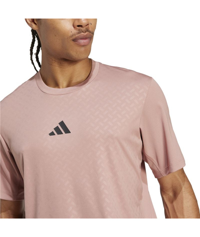 T-shirt de Fitness adidas Power 3Bandas Homme Rose