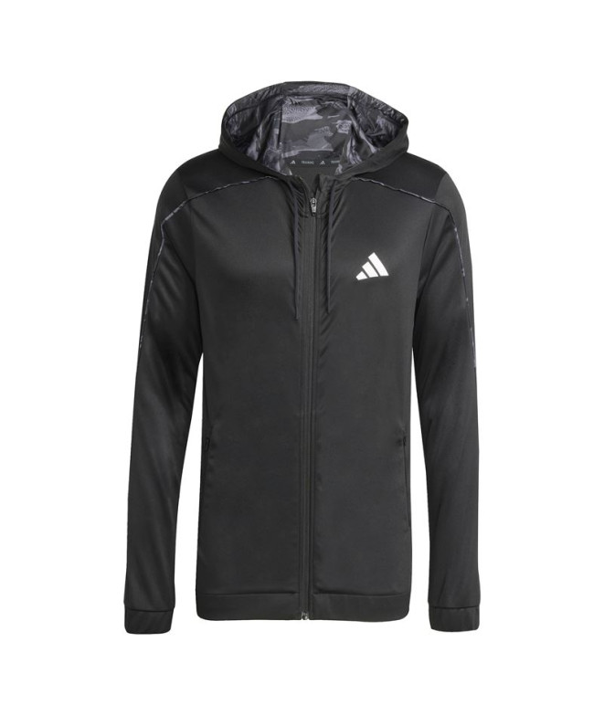 Sudadera De Fitness Adidas Camo Fz Hd Hombre Negro