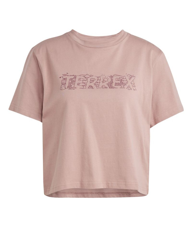 T-shirt de Montagne adidas Wild Cropped Femme Rose
