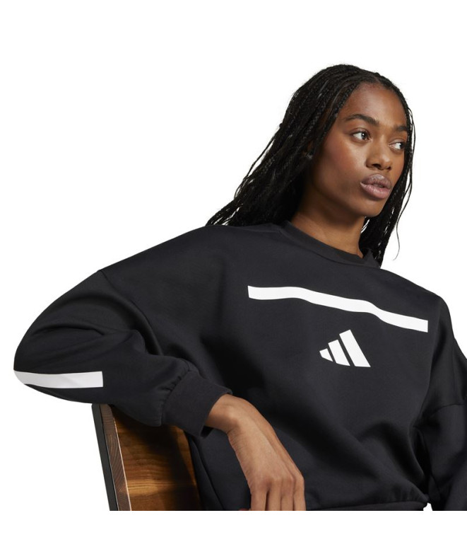 Sweat Adidas Z.N.E. Swt Femme Noir/Blanc