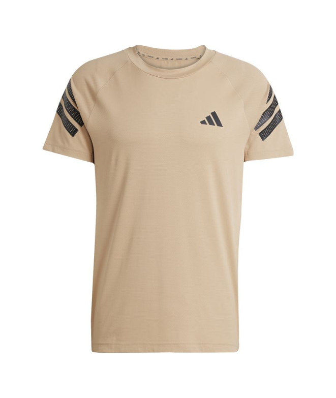 Camiseta de Fitness adidas Gym+ 3Bandas Hombre Gris Claro/Negro