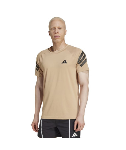 T-shirt de Fitness adidas Gym+ 3Bandas Homme Gris Clair/Noir 2