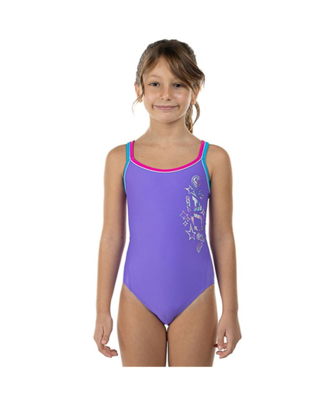 Bañador de Natación Aquarapida Costume Intero Violet Infantil