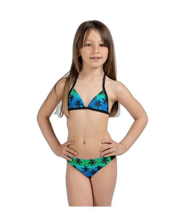 Bañador de Natación Aquarapid Costume 2Pz Fl.Green/Royal Niña