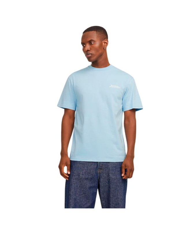 Camiseta Jack And Jones Jjbeau Frontprint Crew Neck Ln Chambray Blue Hombre