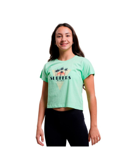 Camiseta nomeie-a Nkfvilma Capsl Crop F1 Arcadian Green...