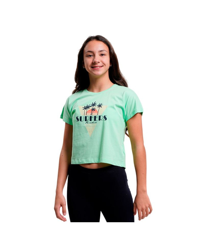 Camiseta name it Nkfvilma Capsl Crop F1 Arcadian Green Infantil