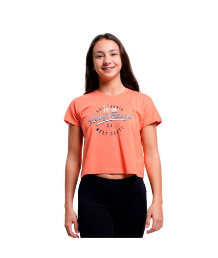 Camiseta nomeie-a Nkfvilma Capsl Crop F1 Carmine Rose...