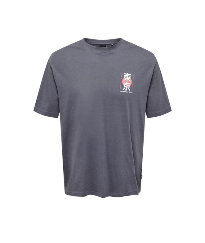 Camiseta Only & Sons Onskeane Rlx Ss Print Tee Noos Hombre Mirage Gray Print:Profound