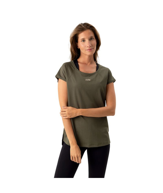 Camiseta de Fitness Ditchill T-Shirt Ariana Mujer Verde