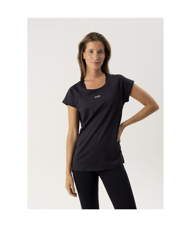 Camiseta de Fitness Ditchill T-Shirt Ariana Mujer Negro