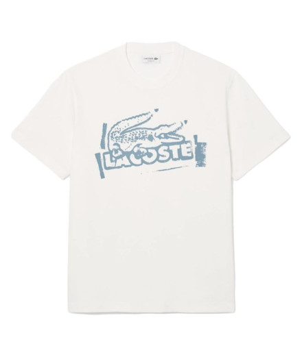 Camiseta Lacoste Tee-Shirt Homem Branco Quebrado
