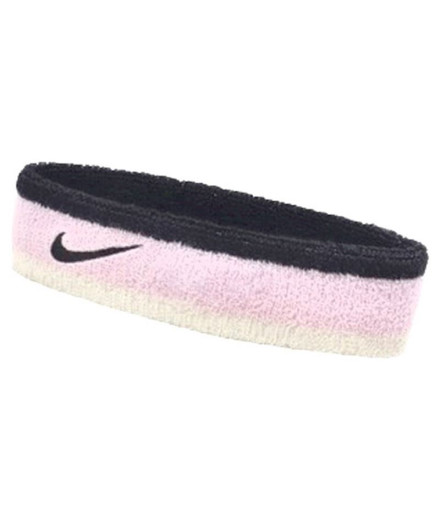 Fita de cabelo de Fitness Nike Swoosh Headband Rosa Branco