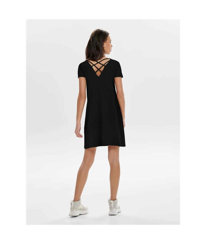 Vestido Only Onlbera Back Lace Up S/S Noos...