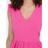 Vestido Only Onlmay Cap Sleev Fril Noos Shocking Pink Mujer