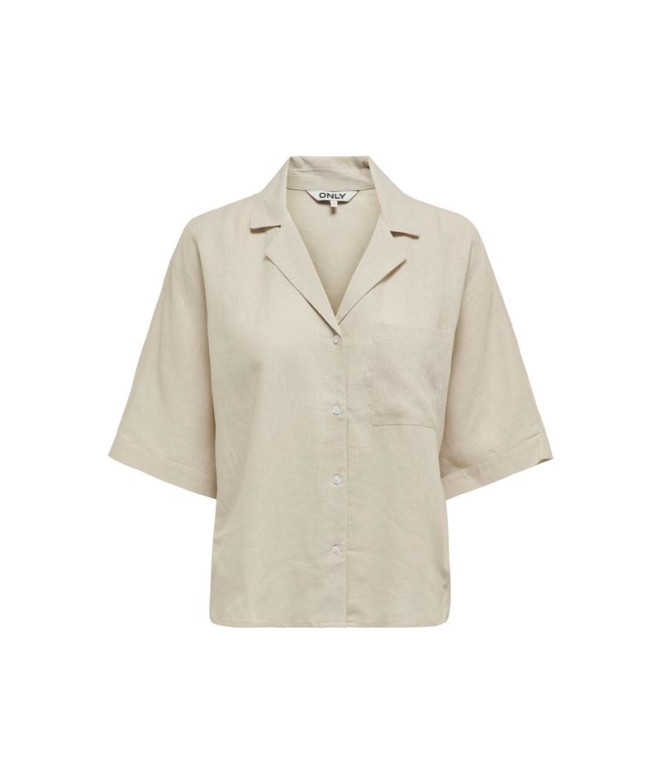 Camisa Only Onltokyo Ss Linen Bl Shirt Pnt Noos Mujer Moonbeam