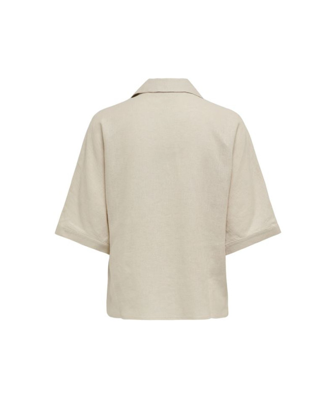 Camisa Only Onltokyo Ss Linen Bl Shirt Pnt Noos...