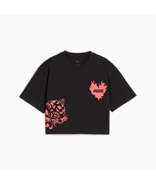 Camiseta Puma Essentials Graphic Le Niña Negro