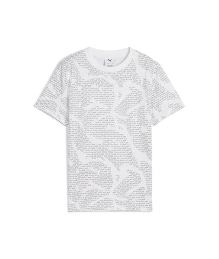 Camiseta Puma Essentials Logo Lab Aop Menino Branco
