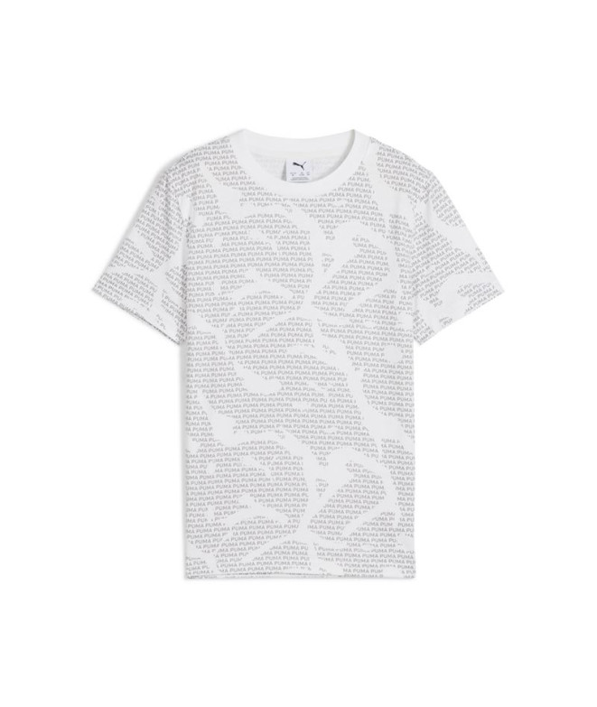 T-shirt Puma Essentials Logo Lab Aop Enfant Blanc