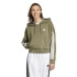 Sudadera Adidas 3Bandas French Terry Qz Hd Mujer Verde Oscuro/Blanco