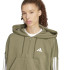 Sudadera Adidas 3Bandas French Terry Qz Hd Mujer Verde Oscuro/Blanco
