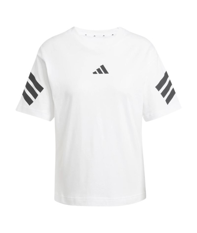 Camiseta adidas Future Icons 3 Bandas Mujer Blanco