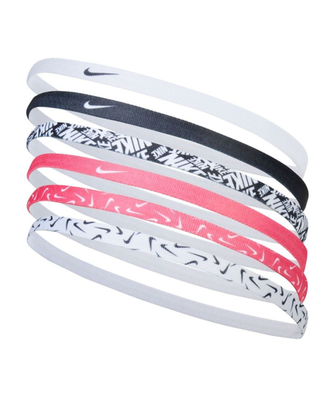 Cinta de Pelo de Fitness Nike Headbands Blanco/Rosa