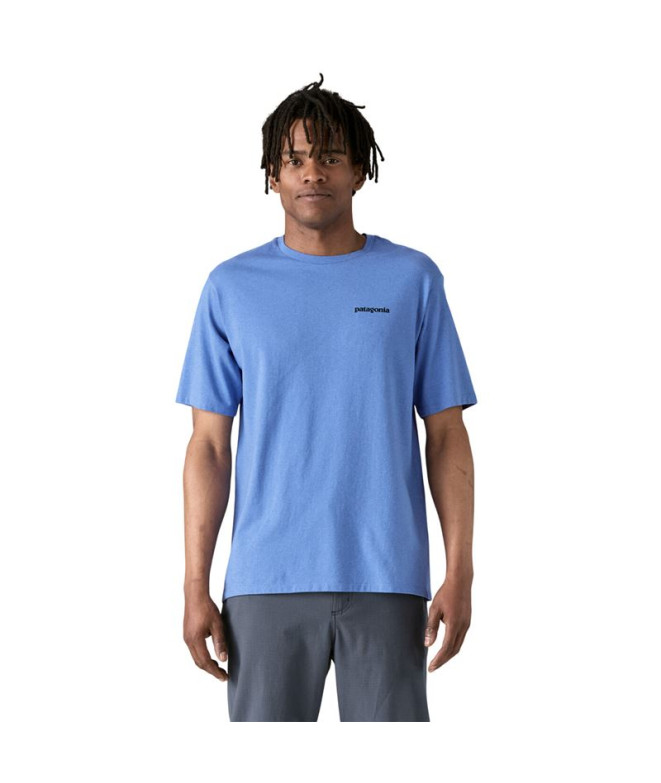 Camiseta de Montaña Patagonia P-6 Logo Hombre Azul abundante