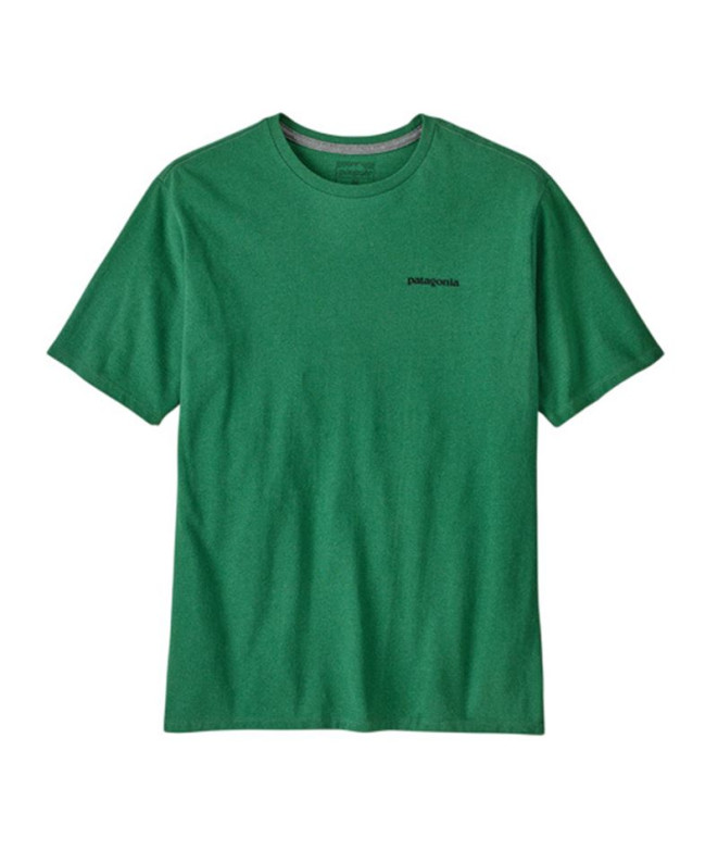 Camiseta de Montaña Patagonia P-6 Logo Hombre Hoja de corazón verde