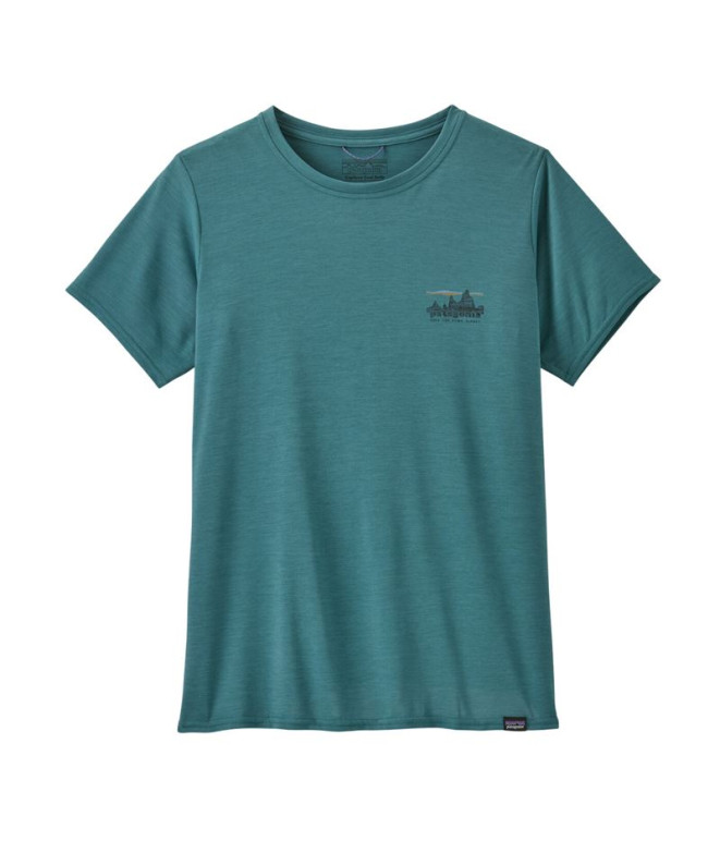 Camiseta de Montaña Patagonia Cool Daily Graphic Mujer Azul humedal teñido