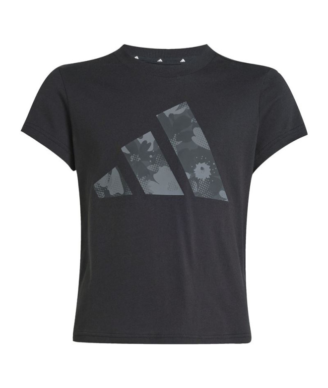Camiseta adidas Jg Flwr Menina Preto