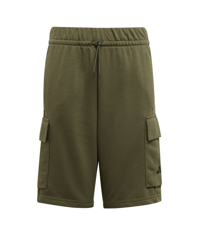Pantalones adidas Sl French Terry Sh Infantil Verde Oscuro/Negro