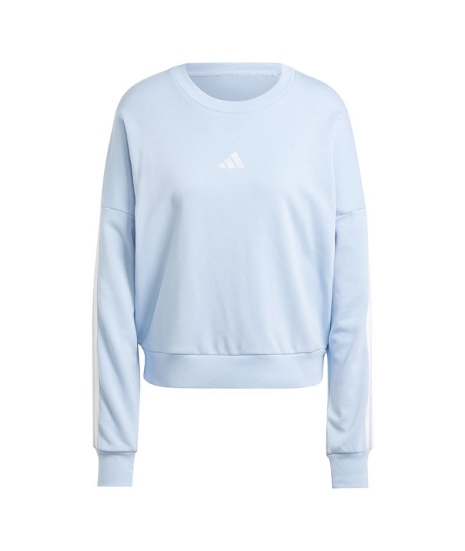 Sudadera adidas 3 Bandas French Terry  Mujer Azul/Blanco