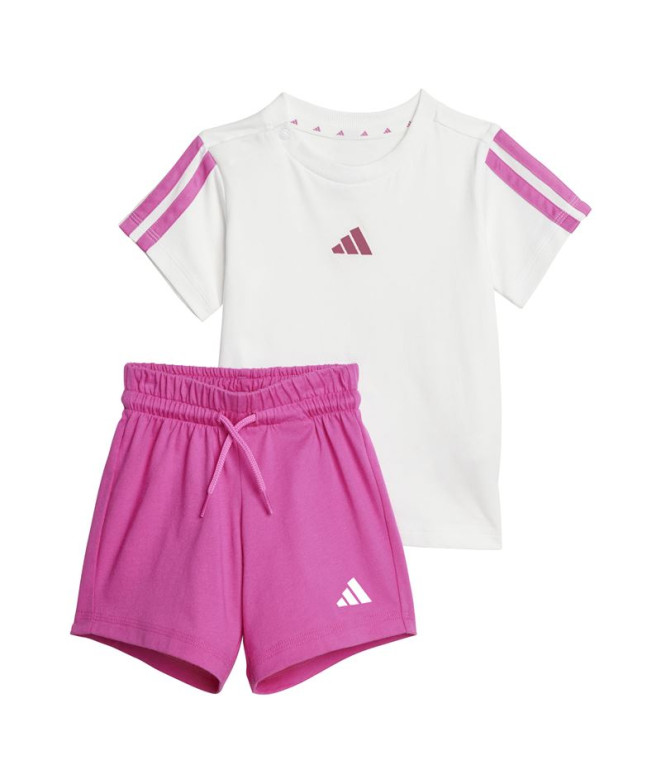 Conjunto adidas I 3 Bandas T-Set 160 Bebés Blanco/Fucsia