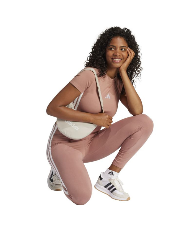 Collants adidas 3 Bandas Sj Femme Rose/Blanc