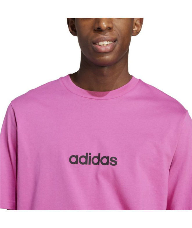 Camiseta adidas Lin Sj Homem Fúcsia/Preto