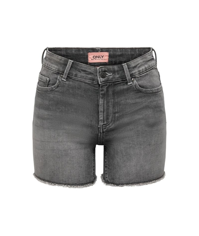 Calça Only Onlblush Mid Sk Dnm Shorts Noos Mulher Médio Cinza Denim
