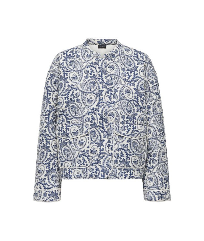 Chaqueta Only Onlhallie Quilted Otw Noos Mujer Cloud Dancer Aop: Azul